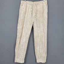 Old Navy Women Pants Size M Tan Stretch Linen Boho Tie Dye Tapered Leg C... - £11.24 GBP