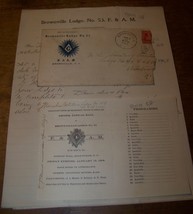 1901-06 LOT 11 BROWNVILLE NY MASONIC LETTER LETTERHEAD MASONRY DOCUMENT ... - £12.45 GBP