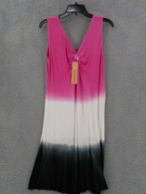 Raya Sun Sleeveless Tank Dress Sz M Pink White Black Front Knot Cotton Lycra Nwt - £14.08 GBP