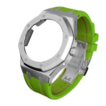 Casioak Steel Case MOD Kit Shock G-SHOCK GA2100 GA2110 Silver Light Green Crown - £63.58 GBP