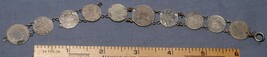 Nice WWI ERA BRITISH silver English &amp; Turkish sweetheart coin bracelet - £70.10 GBP