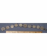 Nice WWI ERA BRITISH silver English &amp; Turkish sweetheart coin bracelet - $122.18 CAD