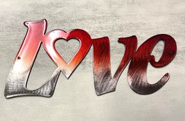 Decorative Love Word Sign - Metal Wall Art - Ruby Tinged  24&quot; x 12&quot; - $52.23