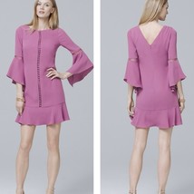 White House Black Market NWT Warm Violet Bell Sleeve Short Shift Dress Size 2 - £40.95 GBP