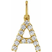 Lab-Created Diamond Initial A Pendant in 14k Yellow, Rose or White Gold - £302.95 GBP+