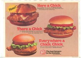 Wendy's Here a Chick There a Chick Everywhere a Chick Chick Placemat 1989 - $17.82