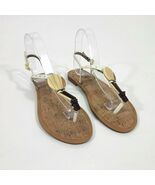 Jessica Simpson White Leather Embellished Thong Sandals Wms 8-1/2 - $20.54 CAD