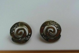 Vintage Signed Newpro Enamel Pierced Earrings - $17.81