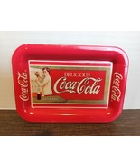 Vintage Very Small Coke Brand Tray Depicting 1907 Trolley Car Advertisement - $728.47 MXN