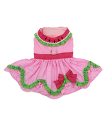 Pink Gingham with Watermelon Trim Dog Dress with Matching Leash Sizes XS-XL - €25,74 EUR