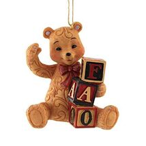 Jim Shore FAO Schwarz Teddy Bear with FAO Blocks Ornament 6009121 - $27.70