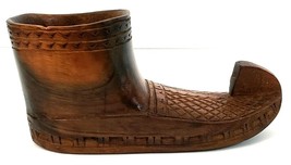Wooden Shoe Vintage Small 5.5&quot; x 2.5&quot; x 2&quot; Hand Carved Arabian Pakistani - $559.01 MXN