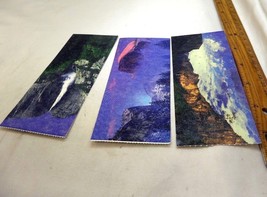 Yosemite Sequoia Park Tickets set of three vintage colorful pictures 2.5X5&quot; - $6.79