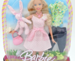 Barbie Easter Pink Dress w Doll Bunny Rabbit Plush Pet 2006 Mattel New N... - $39.23
