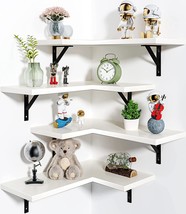 Set Of 4 Wall Mounted Storage Shelves With Brackets For Living Room,, Black. - £41.56 GBP