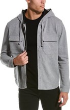 Vince Moss Stitch Over Shirt Hoodie Jacket Gray Front Pockets Size Small - $98.99