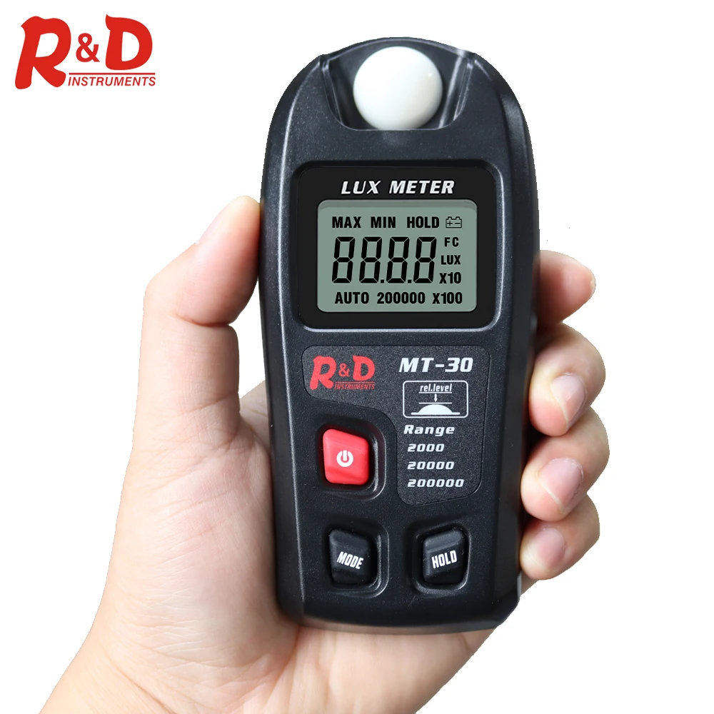 NEW R&amp;D MT30 Lux Meter 0~200,000lux Light Meter Illuminometer Lux/fc Photometer  - £174.52 GBP