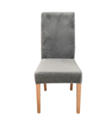 Anyhouz Chair Cover Grey Velvet Plush Stretch Chair Slipcover Elastic Sp... - €19,57 EUR