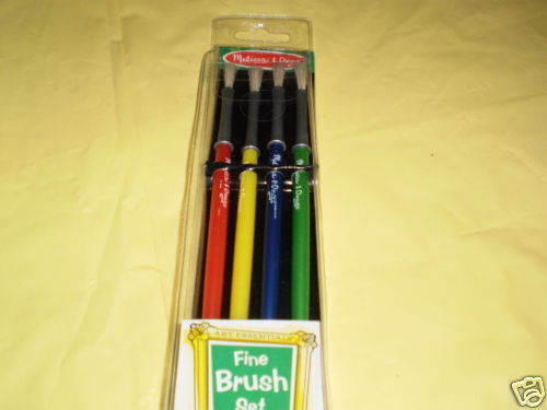 NEW MELISSA AND DOUG FINE PAINT BRUSH SET- 4 PC SET GREAT CRAFT ITEM HOBBIES