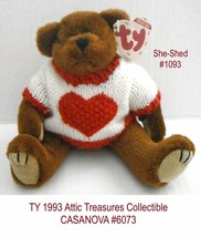 TY Attic Treasures CASANOVA Jointed Vintage 1993 Teddy Bear  6073 - £7.97 GBP