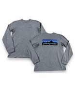 Patagonia Mens Long Sleeve P-6 Logo Responsibili Tee Shirt Heather Gray ... - £19.07 GBP