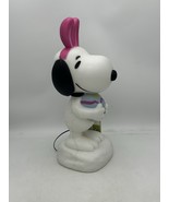 Snoopy Peanuts Easter Blow Mold Bunny 2025 Tabletop Battery Light Up LED... - $29.99