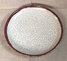 Pier 1 Crackle Collection Deep Dish Plate 9 1/2 Inches Faux Crazing Mosaic Look - £7.79 GBP