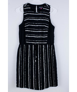Vince Camuto Mini Dress Women&#39;s 4P Sleeveless Striped Drawstring Waist B... - £11.91 GBP