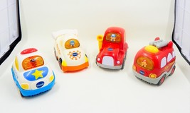 Vtech Go! Go! Smart Wheels Lights and Sounds Vehicles Lot of 4 Firetruck... - $16.99