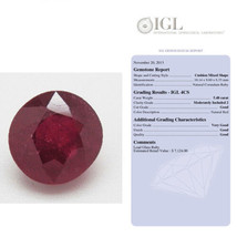 Ruby Gemstone Red Color Cushion Cut Treated Precious Stone Loose IGL 5.48 Carat - £669.87 GBP