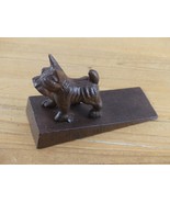 Cast Iron Dog Door Stop Jam Scottish Terrier Stopper Wedge Stop Rustic D... - $27.34 CAD