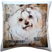 Maltese 17x17 Dog Pillow, Complete with Pillow Insert - £41.91 GBP