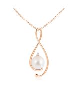 ANGARA Freshwater Pearl Infinity Pendant in 14K Solid Gold (Grade: AAA |... - $1,372.16