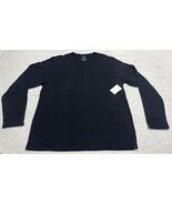 Vince Men&#39;s Long Sleeve Henley Tee Black 100% Pima Cotton Size XXL NWT - $719.06 MXN