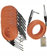 Right-Angled Guitar Cables (8-Pack) by FAT TOAD - 20FT 1/4-Inch Straight... - $79.33 CAD