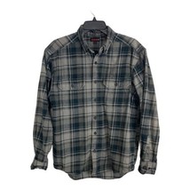 Wolvrine Mens Shirt Size Large Button Up Gray Plaid Thick Flannel Long S... - $25.22