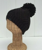 New Kids Winter Beanie Hat Knitted With Pom Pom Black Warm Soft #E - £6.07 GBP
