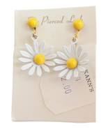 Vintage 1960s Enamel Daisy Screw back Earrings Flower Power Costume Jewelry - £13.54 GBP