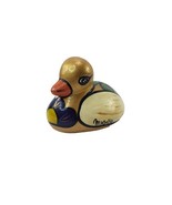 Mexican Folk Art Pottery DUCK Bird Mazatlan Multicolored Signed - $13.84
