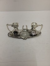 VTG Japan Native American Metal Mini Teapot Salt &amp; Pepper Shakers Has Da... - £5.28 GBP