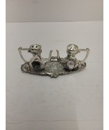 VTG Japan Native American Metal Mini Teapot Salt &amp; Pepper Shakers Has Da... - $6.85