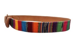 Guatemalan Embroidered Colorful Belt Size M/L Boho Cowgirl Festival  - $18.04