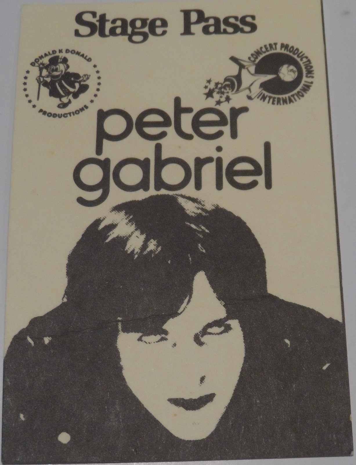 Primary image for PETER GABRIEL Original STAGE PASS CPI 1978 Toronto + 2 Ticket Stubs 83 CNE 86 Sy