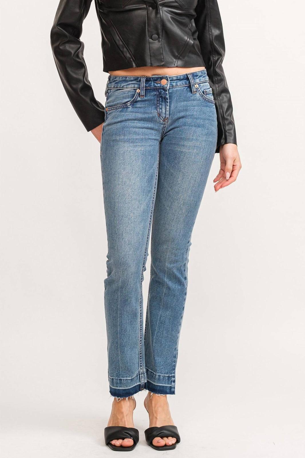 Dear John Denim Playback Mid-Rise Slit Hem Slim Straight Jeans Blue - $54.00