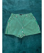Green Polyester Striped Shorts Size Large - €8,64 EUR