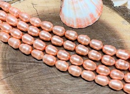 One (1) 15&quot; Strand Coral Glass Pearl Beads 12mm DIY Jewelry ART Craft Quality - £6.86 GBP
