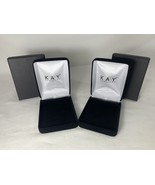 2 KAY Jewelers Empty Lg  Black Velvet Jewelry Earrings Clamshell W/Blk B... - $552.89 MXN