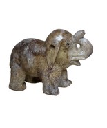 Vintage Hand-Carved Stone Elephant Figurine Trunk Up China - $370.83 MXN
