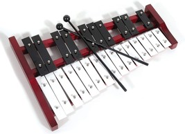 Professional Red Wooden Soprano Glockenspiel Xylophone with 25 Metal Key... - £51.12 GBP