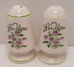 Las Vegas Souvenir Ceramic Salt and Pepper Shaker Set Made in Korea Vintage - $7.44